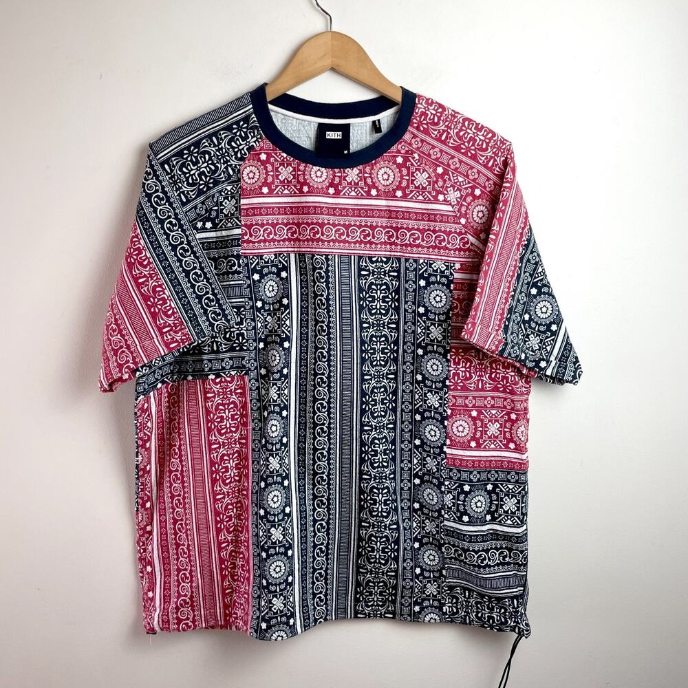 Kith Bandana Print Shirt Howard Tee Sz‎ Medium Patchwork Cotton Paisley AOP